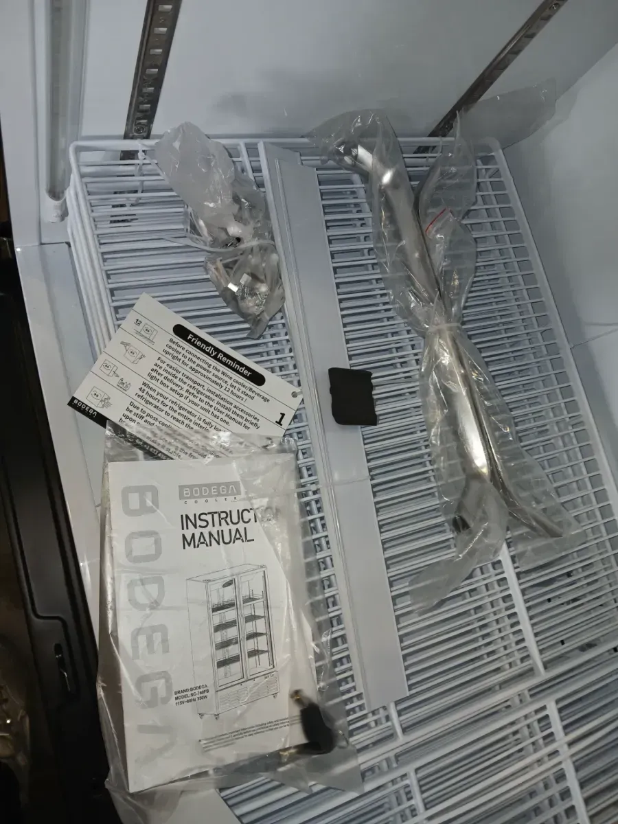 *** It has a dent on the bottom*** Commercial Merchandiser Refrigerator 26.69 Cu. Ft Double Glass Door Display 8 Adjustable Shelves 2025 Upgrade Black - image 8