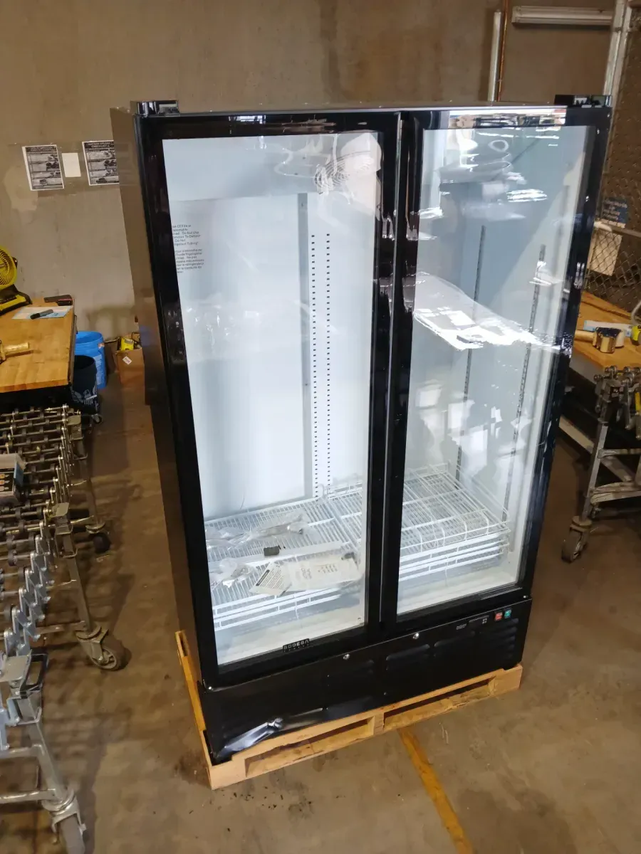 *** It has a dent on the bottom*** Commercial Merchandiser Refrigerator 26.69 Cu. Ft Double Glass Door Display 8 Adjustable Shelves 2025 Upgrade Black - image 9