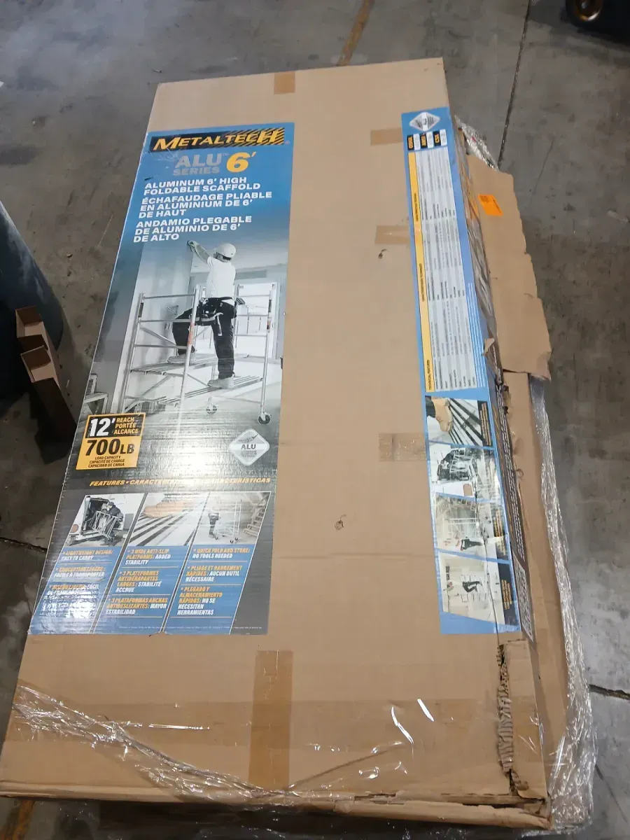 Alu Series 6 ft. H x 4.8 ft. W x 2.5 ft. D Aluminum Portable Utility Scaffold with Platforms, Wheels, 700 lbs. Capacity - image 2