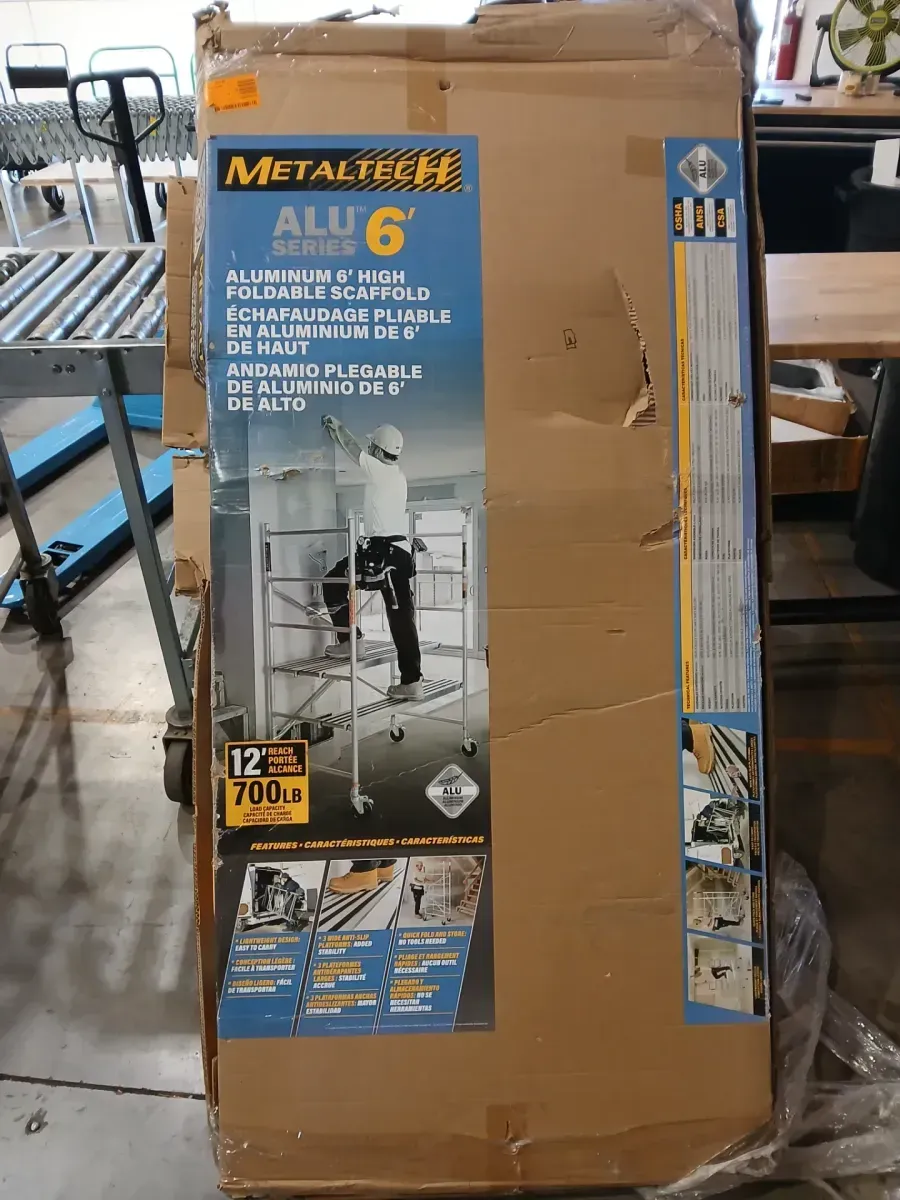 Alu Series 6 ft. H x 4.8 ft. W x 2.5 ft. D Aluminum Portable Utility Scaffold with Platforms, Wheels, 700 lbs. Capacity - image 2