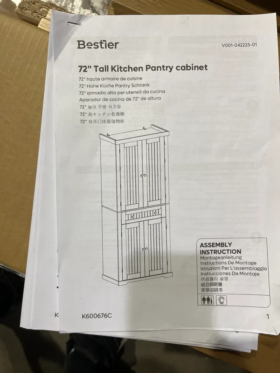 30 in. W x 72 in. H White Manufactured Wood Kitchen Pantry Cabinet with Motion Sensor Light and 180° Swing Doors - image 4