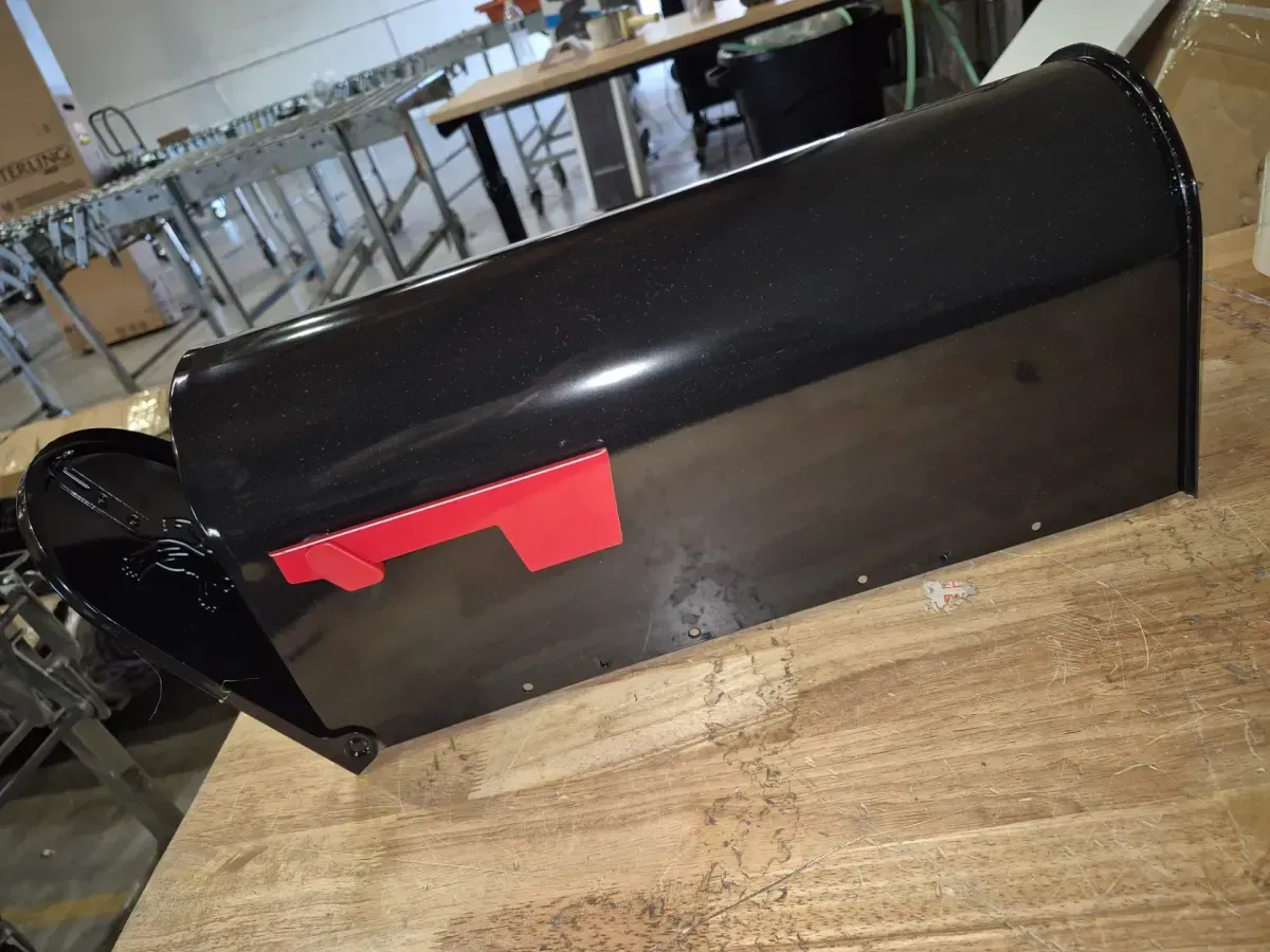 Elite Black Medium Steel Post Mount Mailbox, Aluminum Top Mount Post and 2 lb. PostFix Mix Combo - image 4