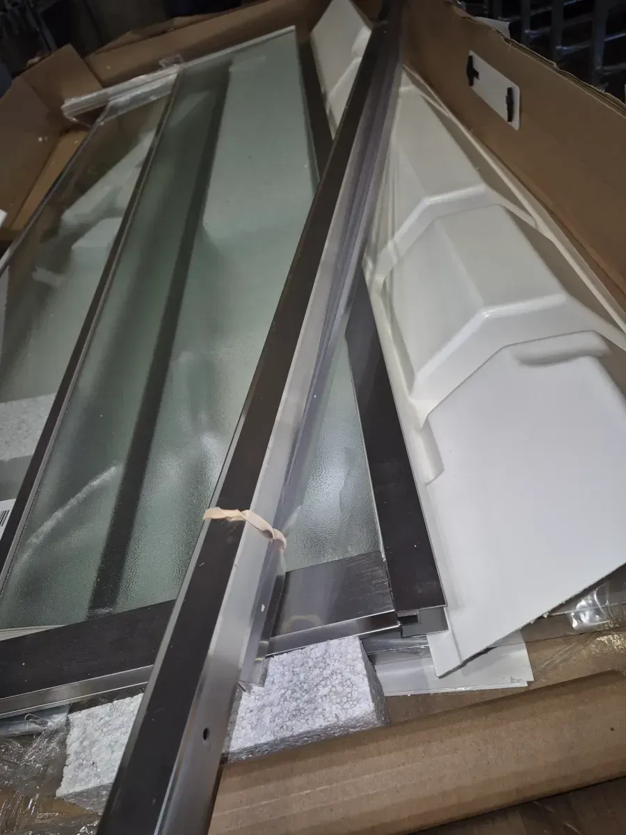 Mediterranean III 32 in. L x 32 in. W x 74 in. H Corner Shower Stall/Kit with Mistelite glass in Matte Black - image 4