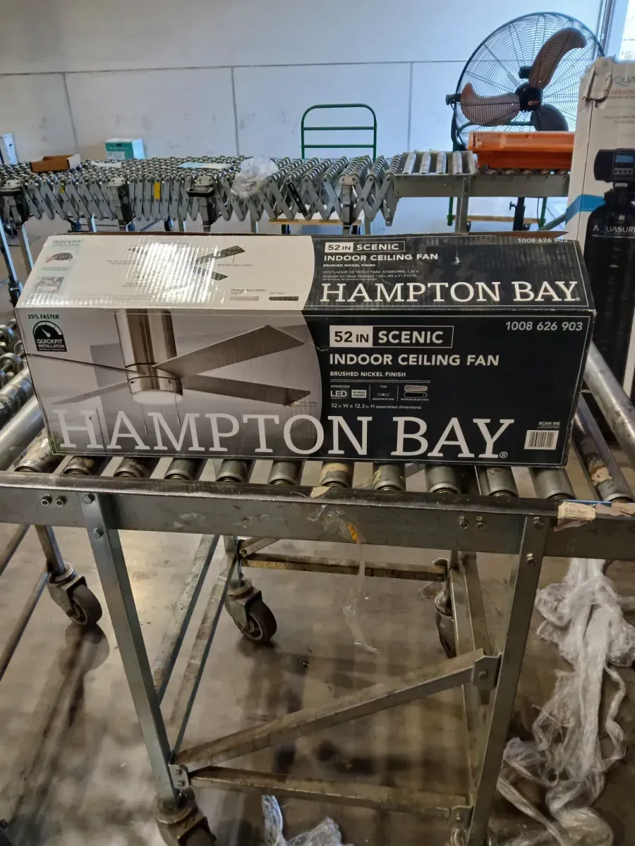 Scenic 52 in. Integrated LED Indoor Brushed Nickel Hugger Ceiling Fan with Reversible Motor & Reversible Blades Included - image 2