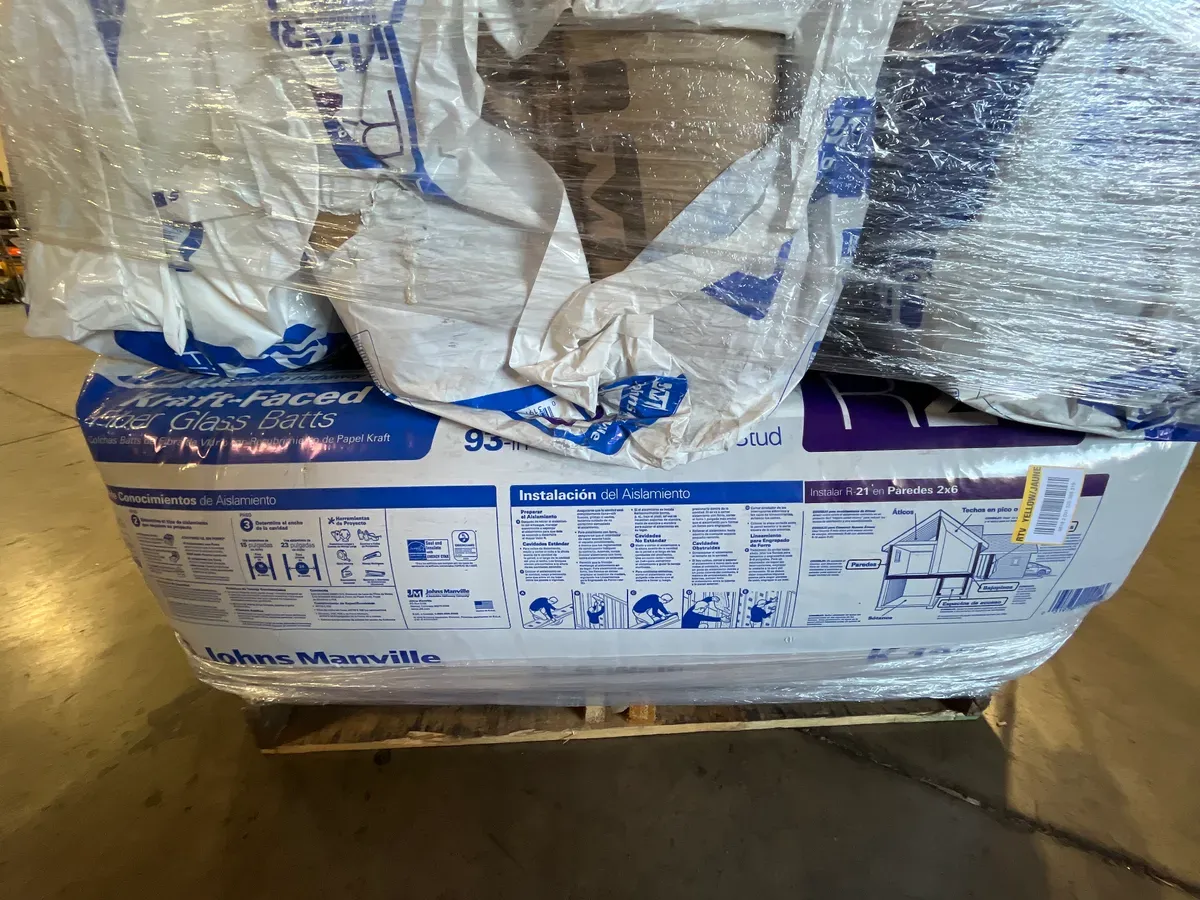 ***Pack of 7***Johns Manville R-21 Kraft Faced Fiberglass Insulation Batt 15 in. W × 93 in. L - image 2