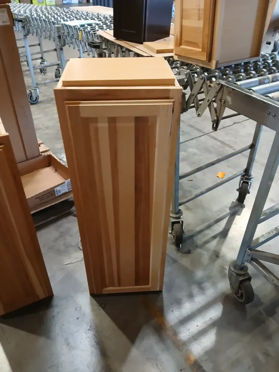 **one has a minor  dent **31 in. W x 24 in. D x 96 in. H Plywood Ready to Assemble Floor Base Double Oven Kitchen Cabinet in White with A Drawer - image 5