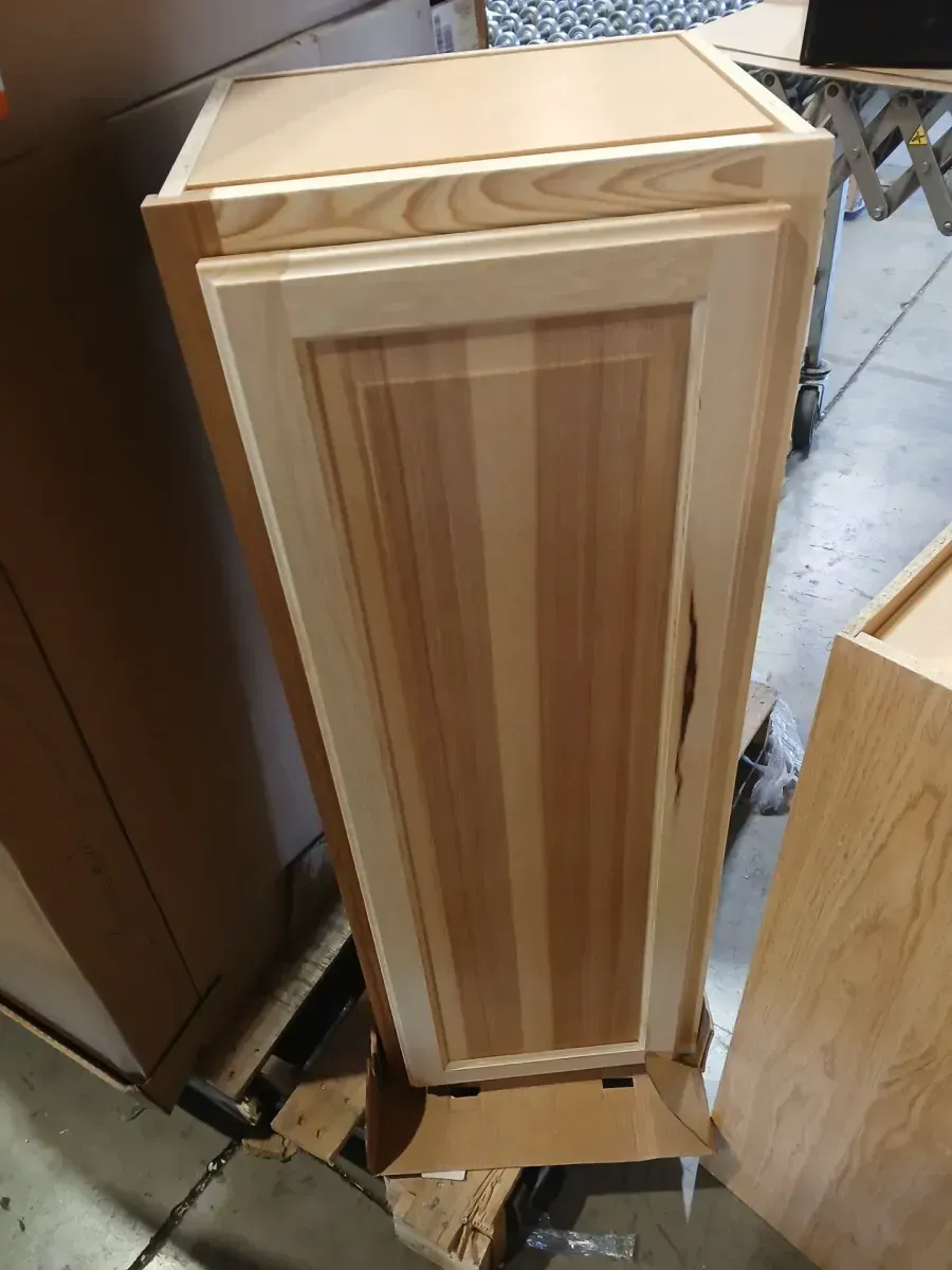 **one has a minor  dent **31 in. W x 24 in. D x 96 in. H Plywood Ready to Assemble Floor Base Double Oven Kitchen Cabinet in White with A Drawer - image 6