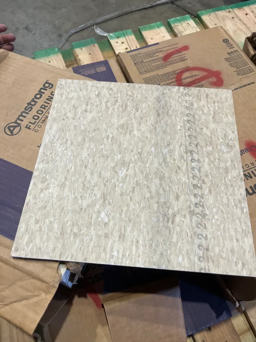 ***Pallet of 8 cases***(360 sq. ft./case )Civic Square VCT 12 in. x 12 in. Stone Tan Glue Down Commercial Vinyl Tile Flooring (45) - image 1