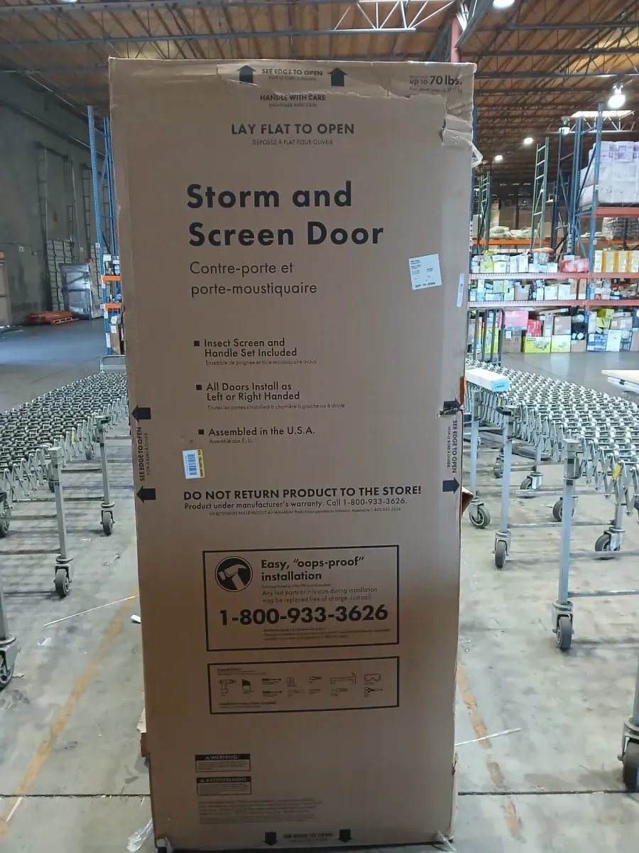 300 Series 32 in. x 80 in. White Universal Triple-Track Storm Door with Nickel Hardware - image 2