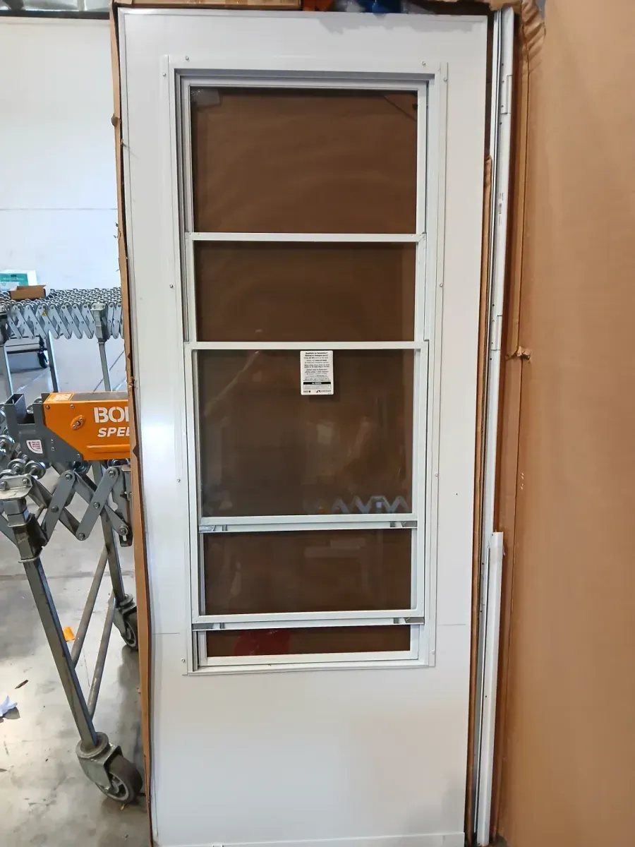 300 Series 32 in. x 80 in. White Universal Triple-Track Storm Door with Nickel Hardware - image 3