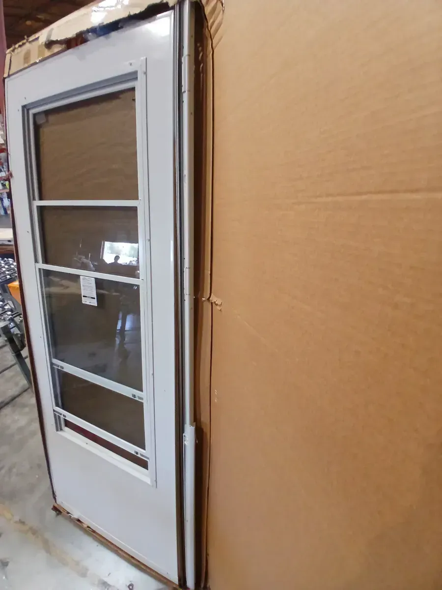 300 Series 32 in. x 80 in. White Universal Triple-Track Storm Door with Nickel Hardware - image 4