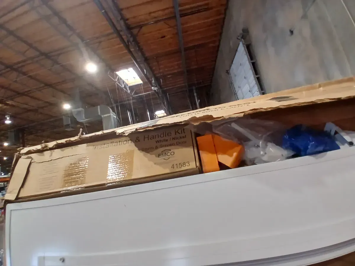 300 Series 32 in. x 80 in. White Universal Triple-Track Storm Door with Nickel Hardware - image 5