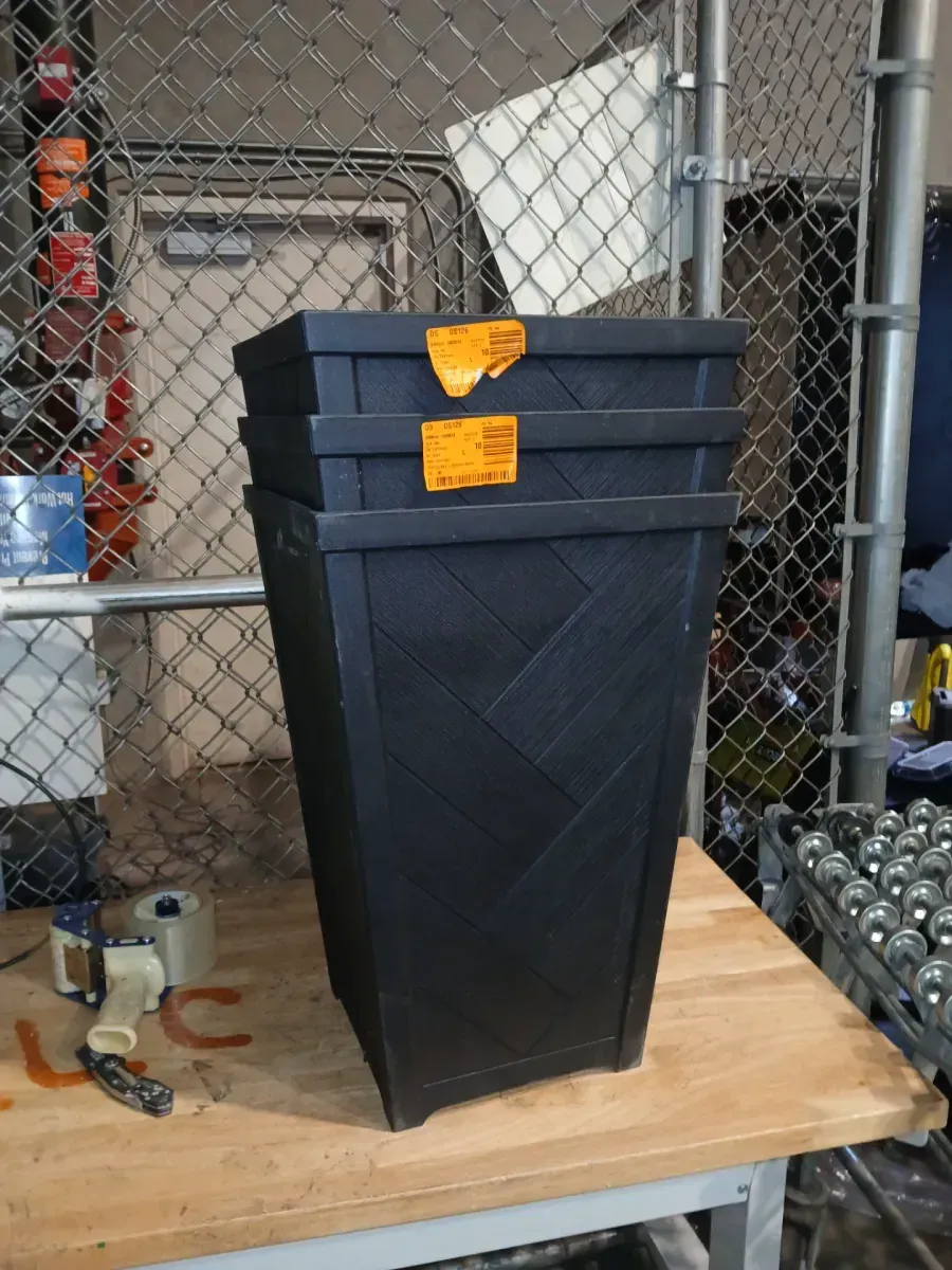 *** Pack of 3 *** Tesoro 14 in. L x 14 in. W x 22 in. H 51 qts. Black Indoor/Outdoor Resin Decorative Pot - image 2