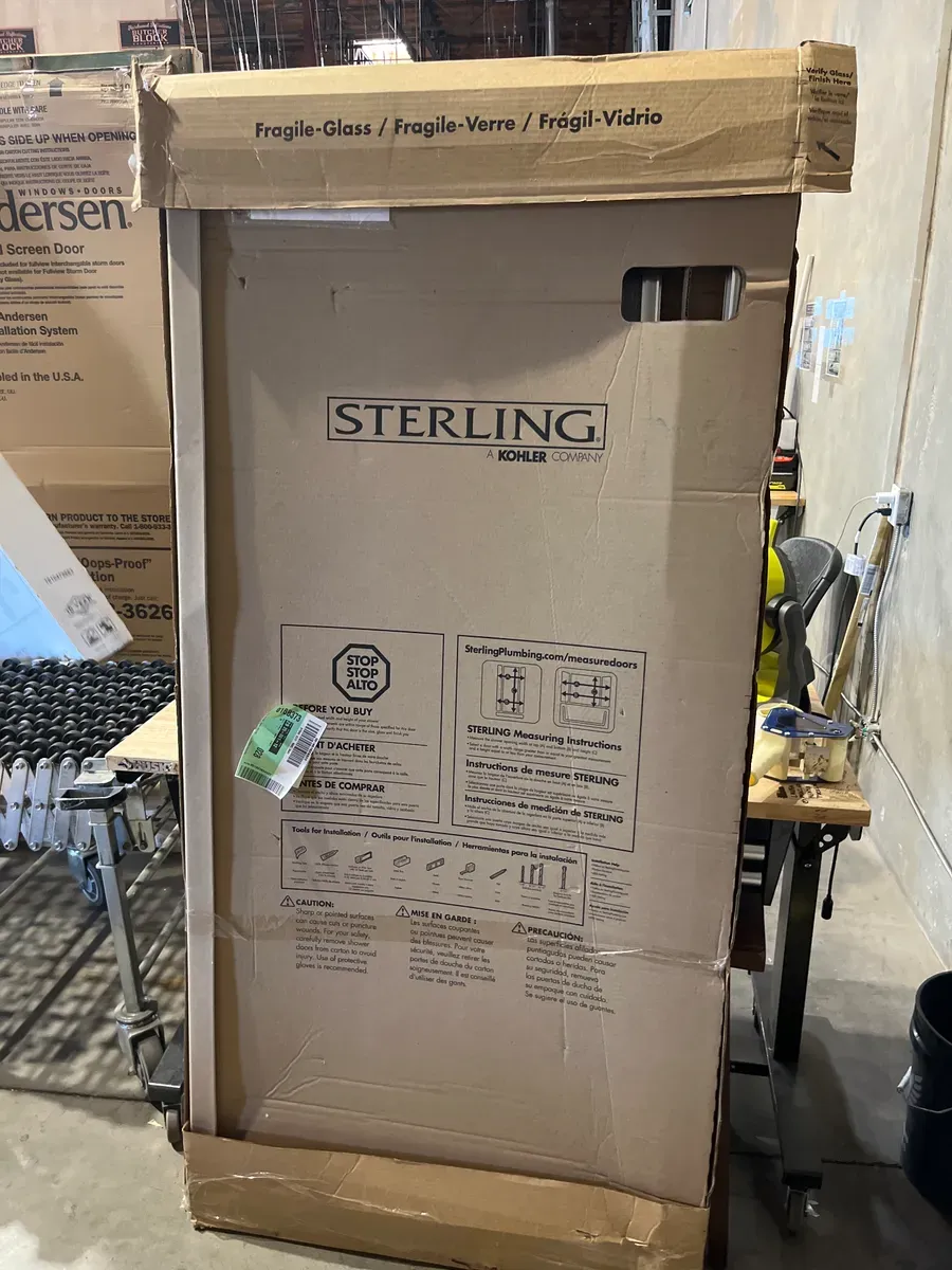 Deluxe 55-60 in. W x 70 in. H Framed Sliding Shower Door in Silver with 1/8 in. Thick Rain Glass - image 3