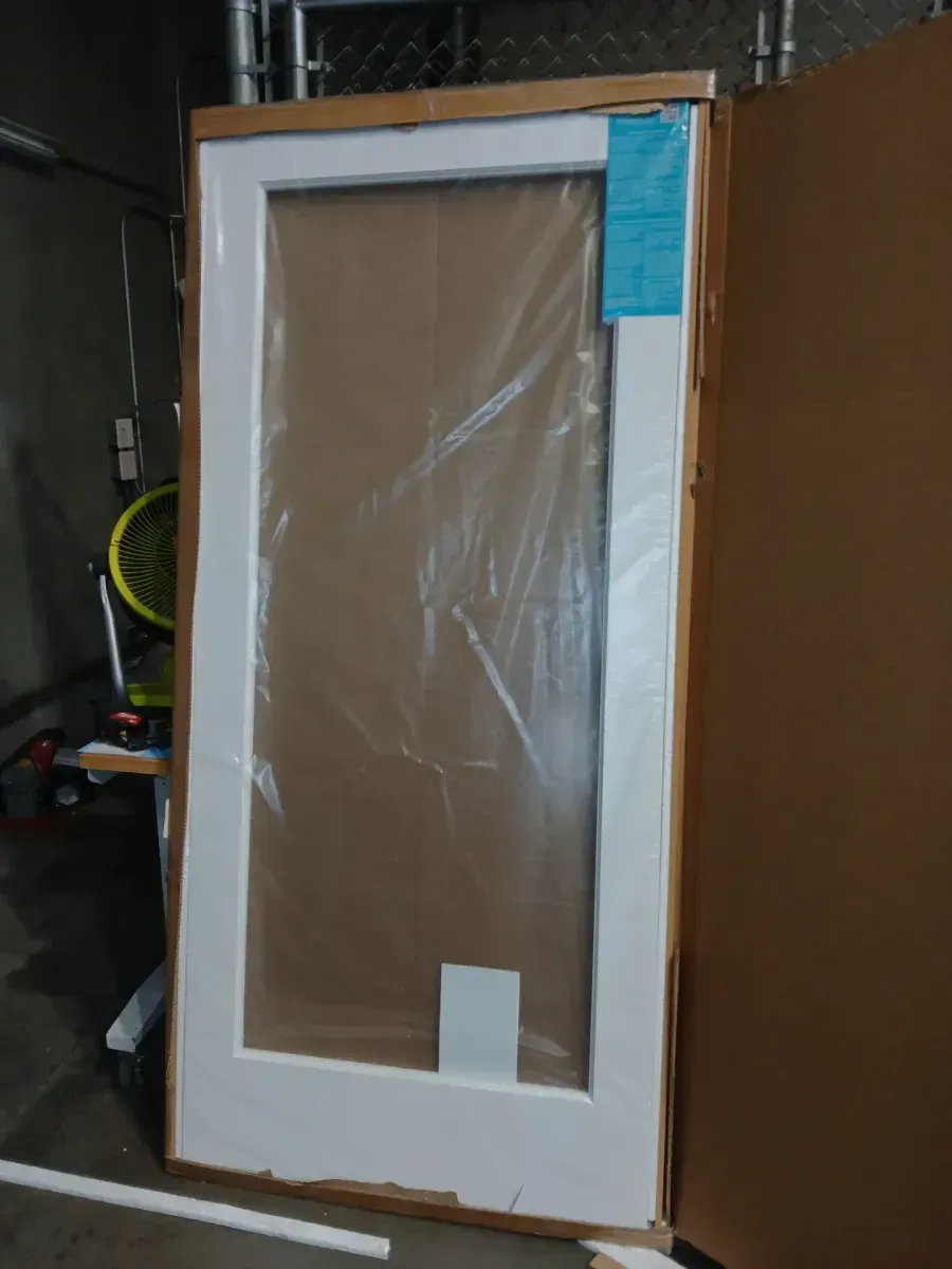 36 in. x 80 in. x 1-3/8 in. Clear Glass 1-Lite White Finished Solid Wood Core French Interior Door Slab - image 3
