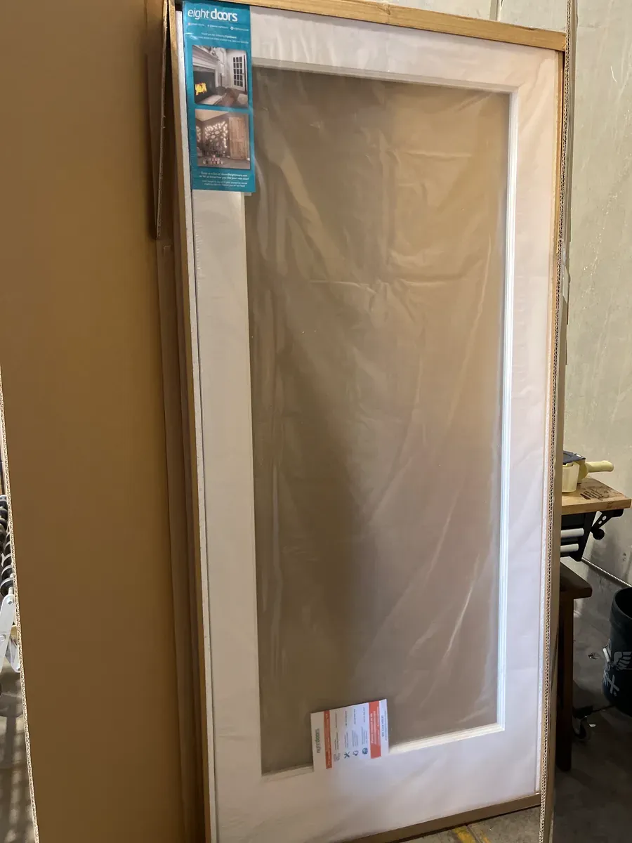 36 in. x 80 in. x 1-3/8 in. Clear Glass 1-Lite White Finished Solid Wood Core French Interior Door Slab - image 2