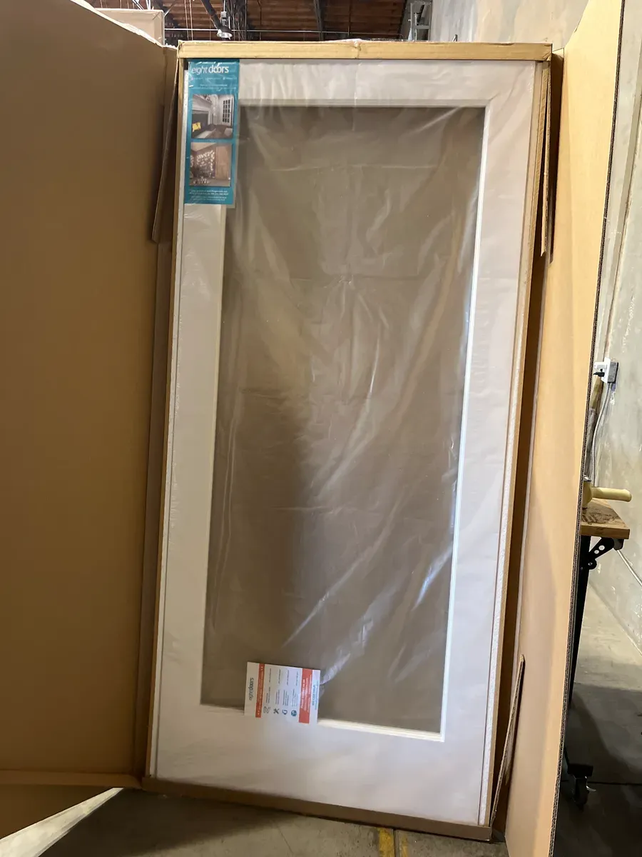 36 in. x 80 in. x 1-3/8 in. Clear Glass 1-Lite White Finished Solid Wood Core French Interior Door Slab - image 3