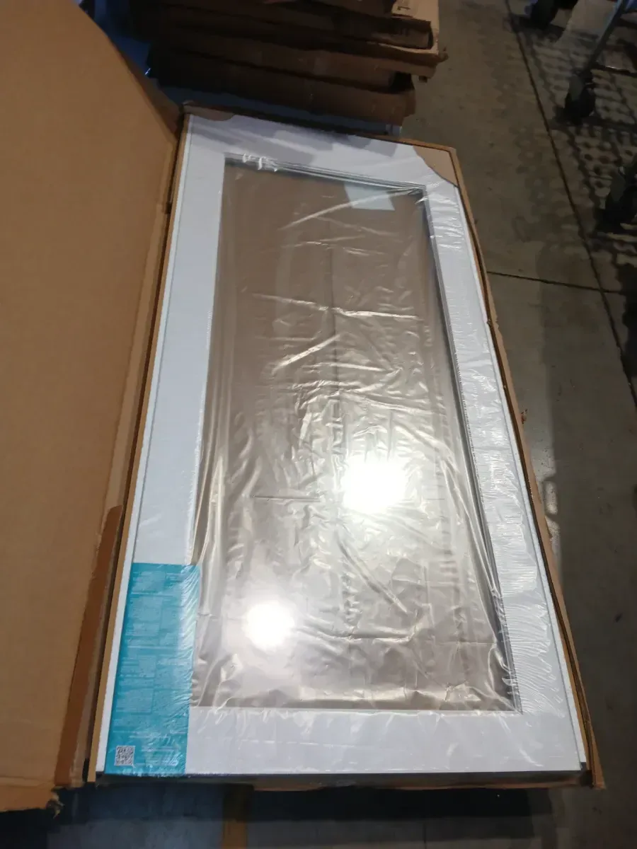 36 in. x 80 in. x 1-3/8 in. Clear Glass 1-Lite White Finished Solid Wood Core French Interior Door Slab - image 2