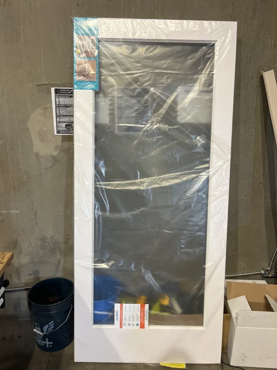 36 in. x 80 in. x 1-3/8 in. Clear Glass 1-Lite White Finished Solid Wood Core French Interior Door Slab - image 4