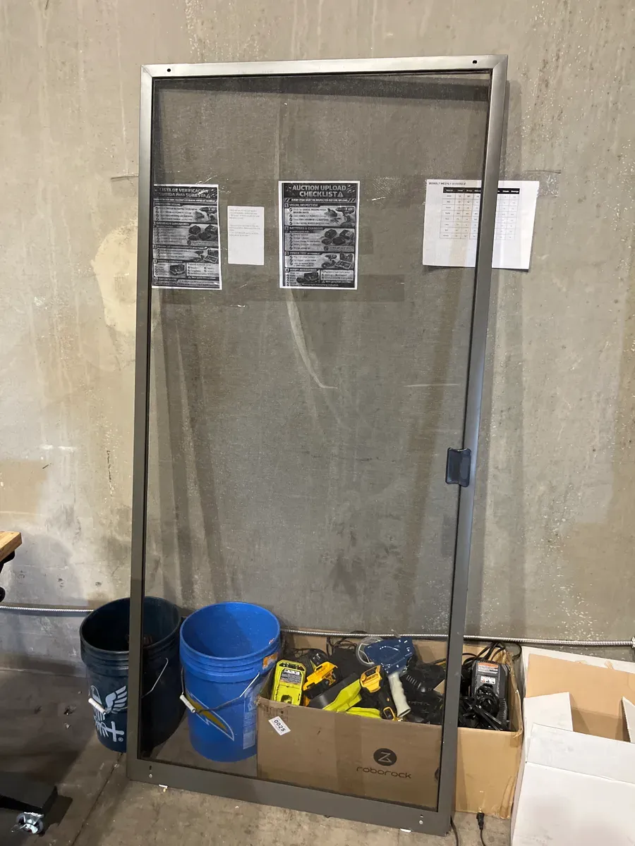 *** The mesh is damaged ***36 in. x 77 in. Adjustable Fit White Steel Sliding Patio Screen Door - image 3