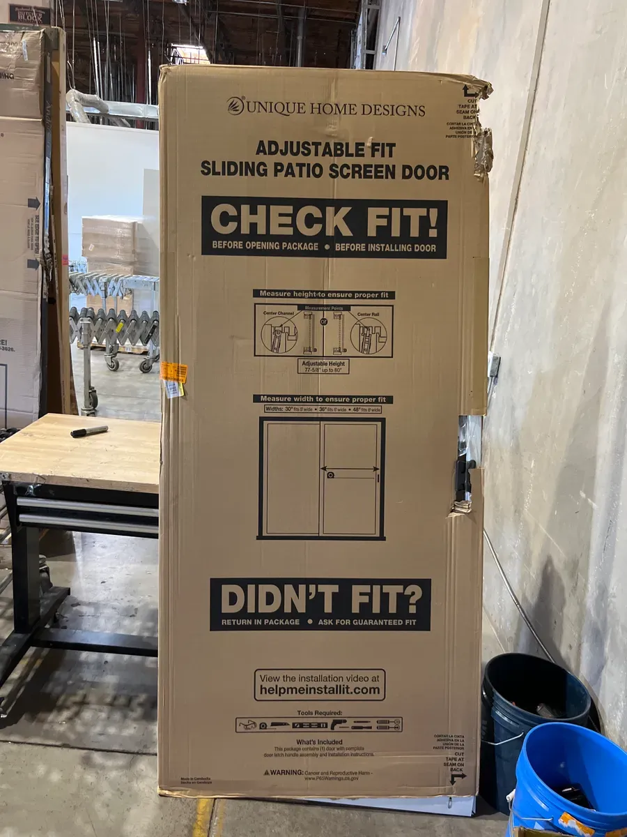 *** The mesh is damaged ***36 in. x 77 in. Adjustable Fit White Steel Sliding Patio Screen Door - image 6