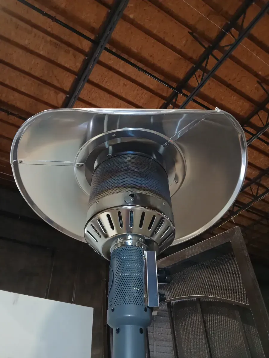 *** The plate is bent ***  Sundara 48,000 BTU Matte Grey Propane Standing Patio Heater with Wheels - image 3