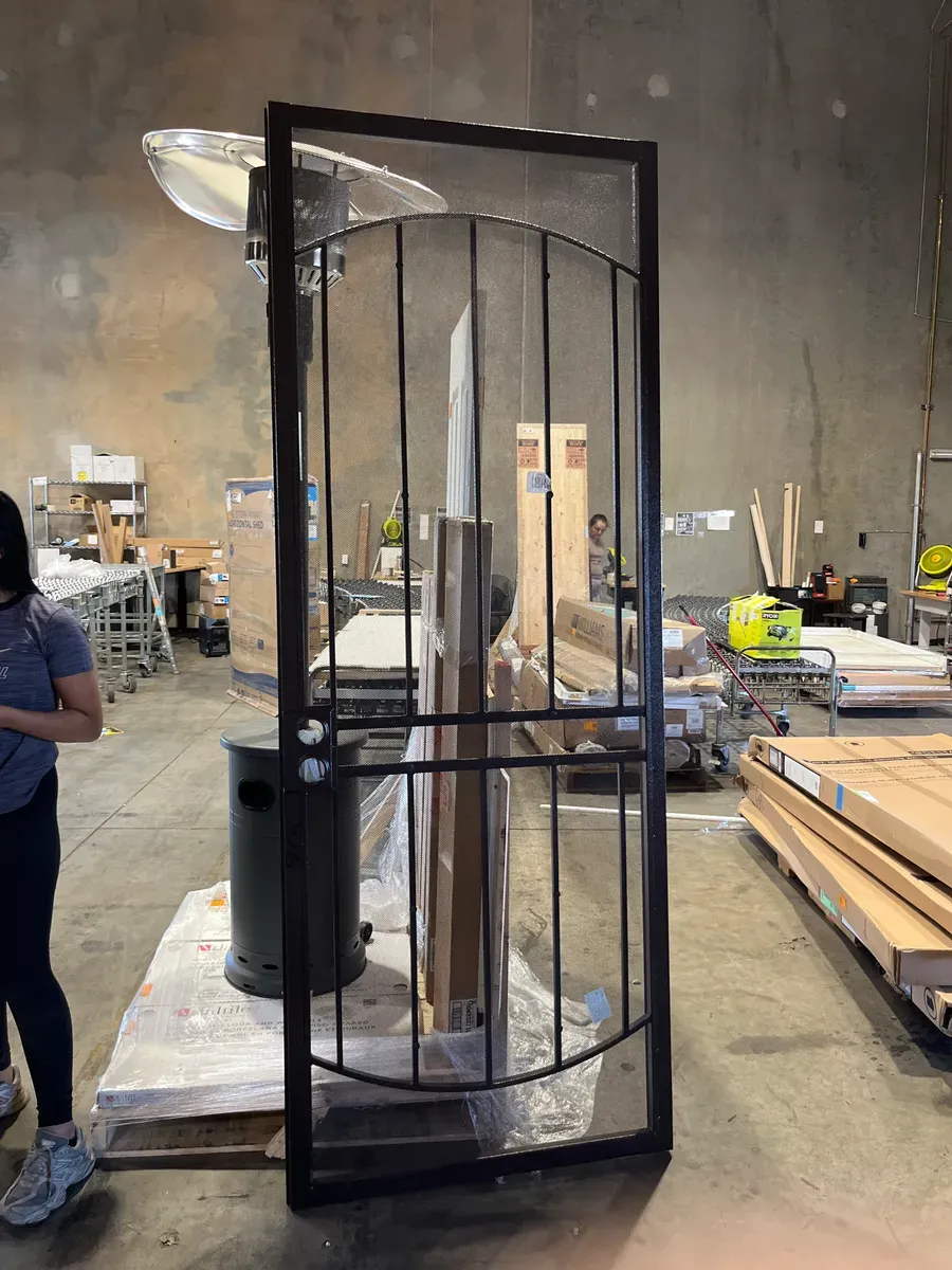 RELIABILT Gibraltar 36-in x 81-in Bronze Steel Universal/Reversible Surface Mount Security Screen Door - image 1