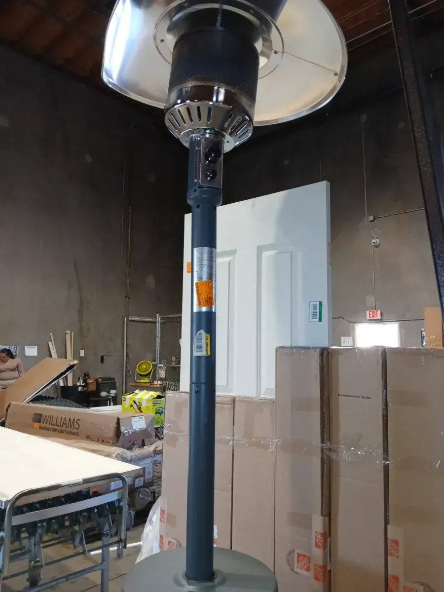 *** The plate is bent ***  Sundara 48,000 BTU Matte Grey Propane Standing Patio Heater with Wheels - image 6