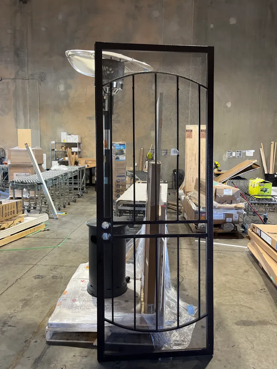 RELIABILT Gibraltar 36-in x 81-in Bronze Steel Universal/Reversible Surface Mount Security Screen Door - image 2