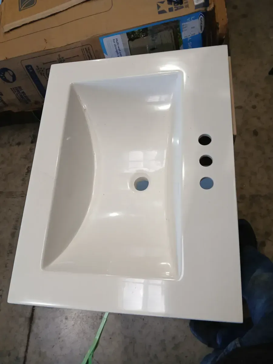 Lancaster 25 in. Single Sink Beige Oak Bath Vanity with White Cultured Marble Top (Assembled) - image 5