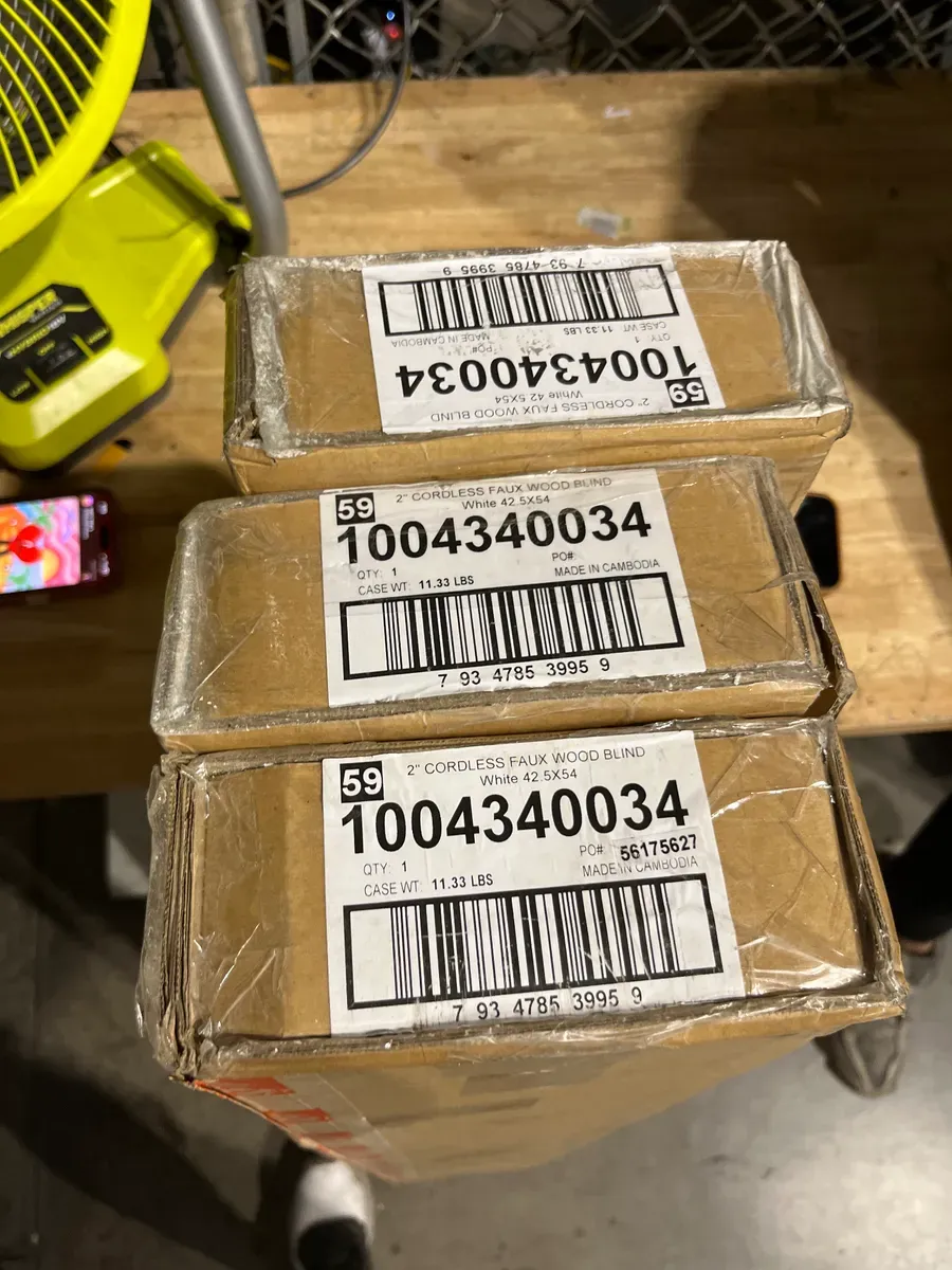 ***Pack of 3***White Cordless Faux Wood Blinds for Windows with 2 in. Slats - 42.5 in. W x 54 in. L (Actual Size 42 in. W x 54 in. L) - image 2