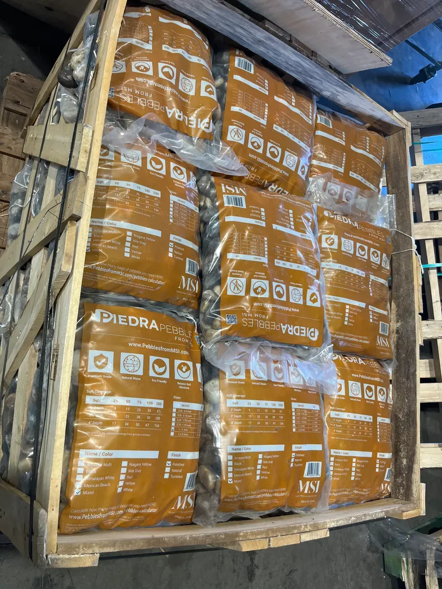 ***Pallet of 55 Bags***MSI 0.5 cu. ft . 1 in. to 2 in. Mixed Polished Pebbles 40 Ibs. Bag - image 3