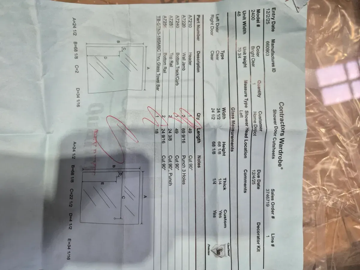 Model 2400  Framed Bypass Sliding Tub Enclosure in Bright Clear with Etched Glass and Towel Bar - image 2