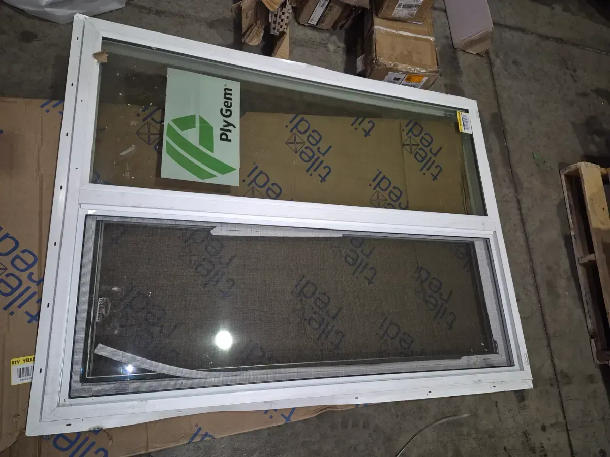 *** A blow—dented on one side.*** 47.5 in. x 35.5 in. Select Series Horizontal Sliding Left Hand Black Vinyl Window with White Int, HPSC Glass and Screen - image 5