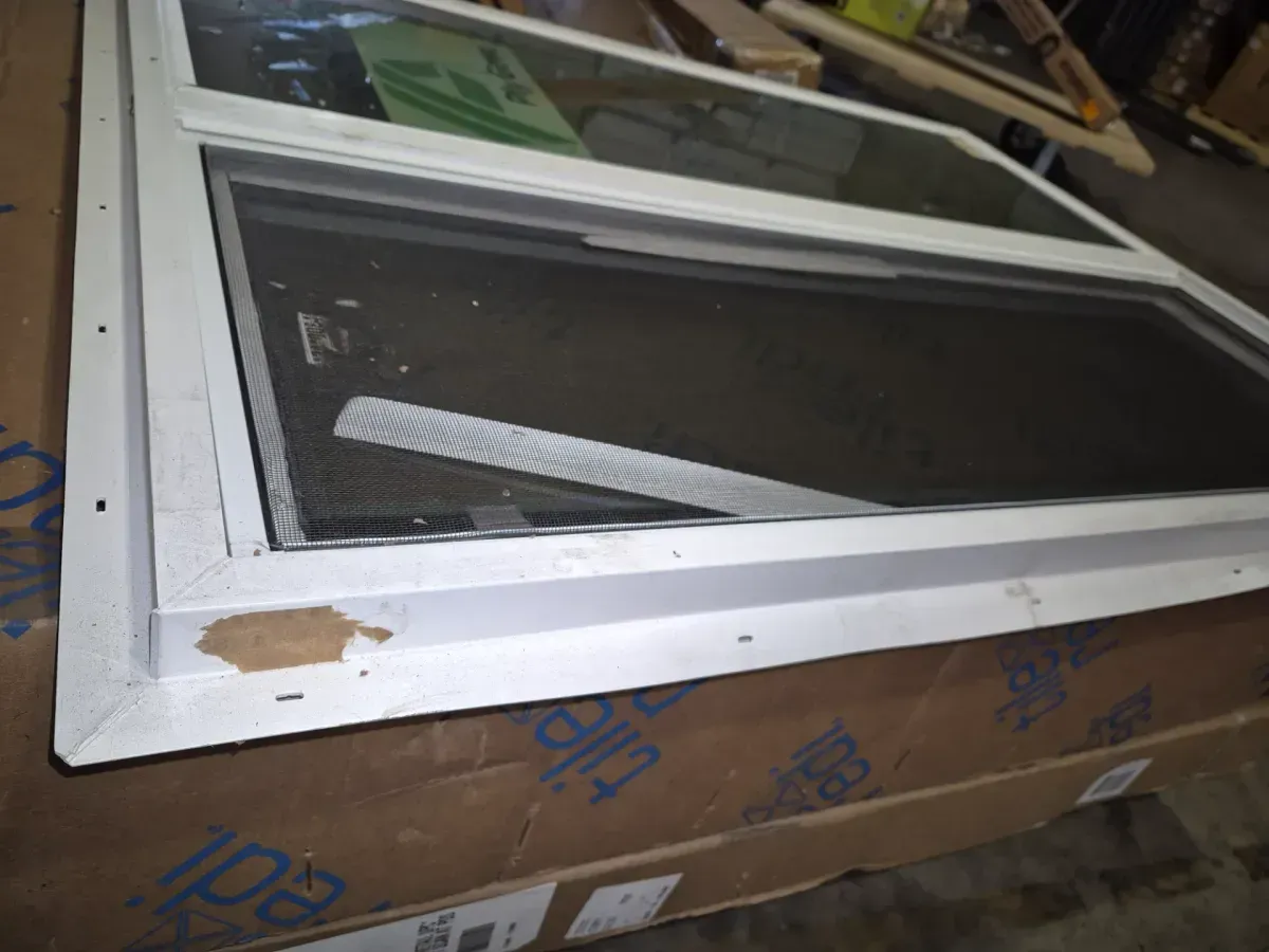 *** A blow—dented on one side.*** 47.5 in. x 35.5 in. Select Series Horizontal Sliding Left Hand Black Vinyl Window with White Int, HPSC Glass and Screen - image 6