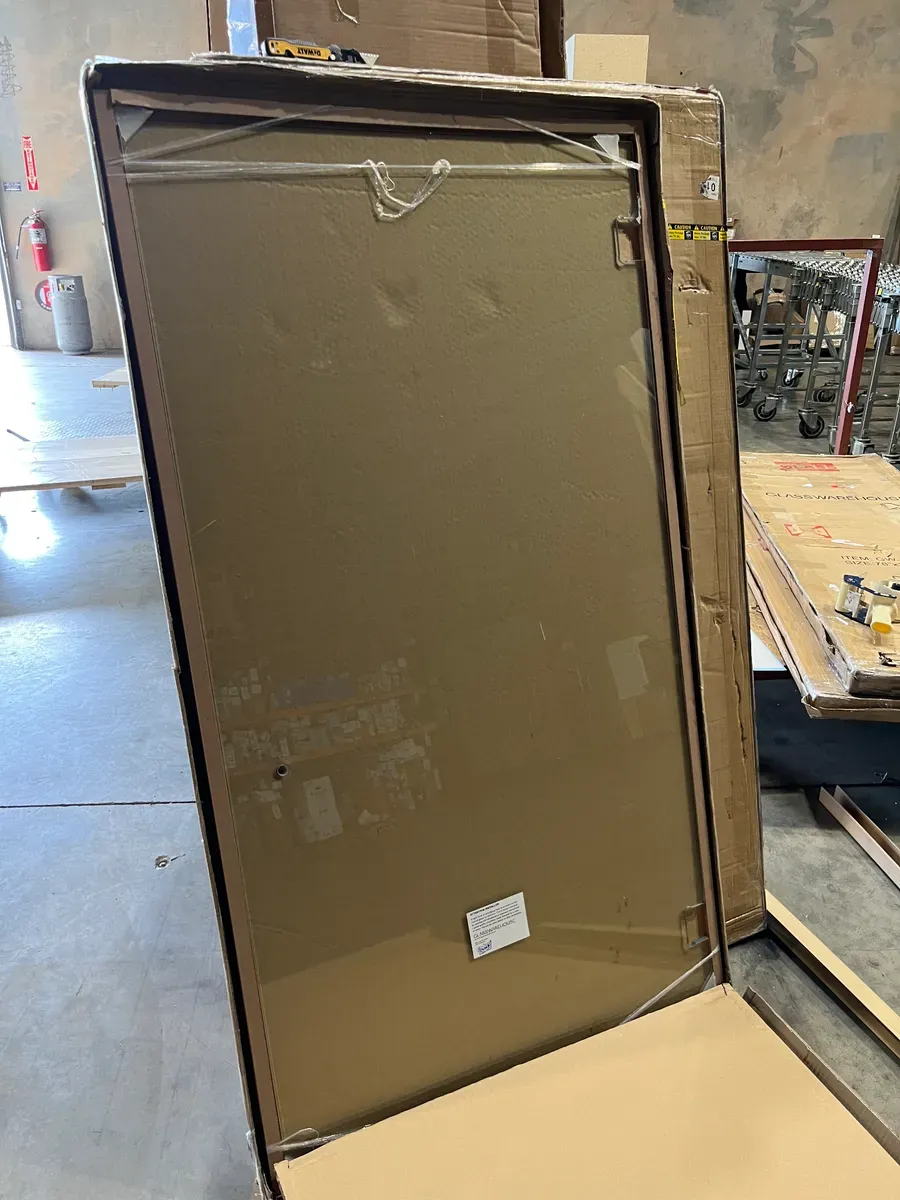 Illume 64.25 in. W x 58.25 in. H Wall Hinged Frameless Tub Door in Chrome with Clear Glass - image 4