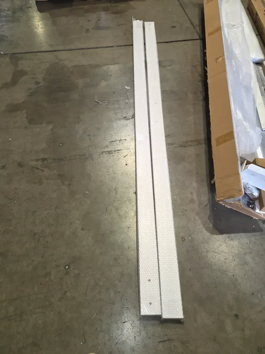 34 in. x 96 in. White Painted Composite MDF Paneled Interior Sliding Barn Door with Hardware Kit - image 2