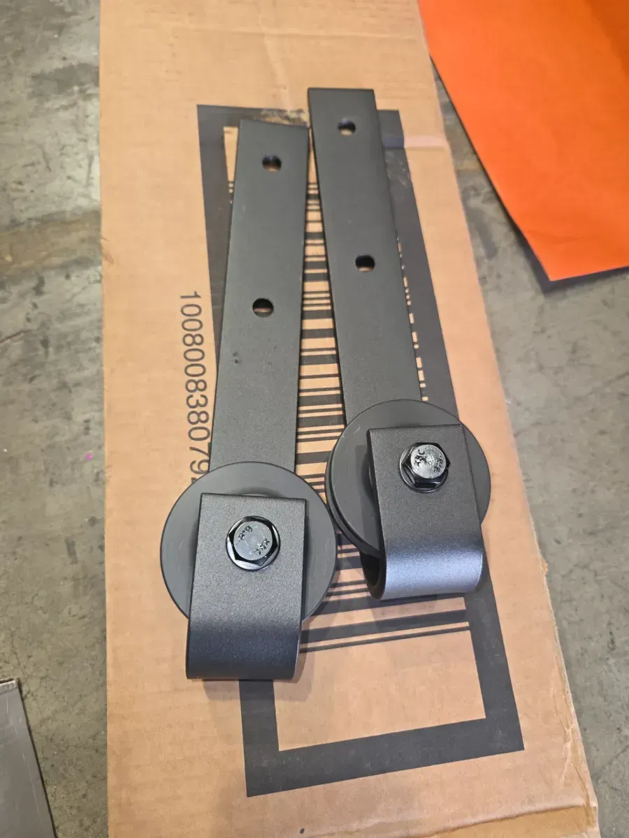 34 in. x 96 in. White Painted Composite MDF Paneled Interior Sliding Barn Door with Hardware Kit - image 5