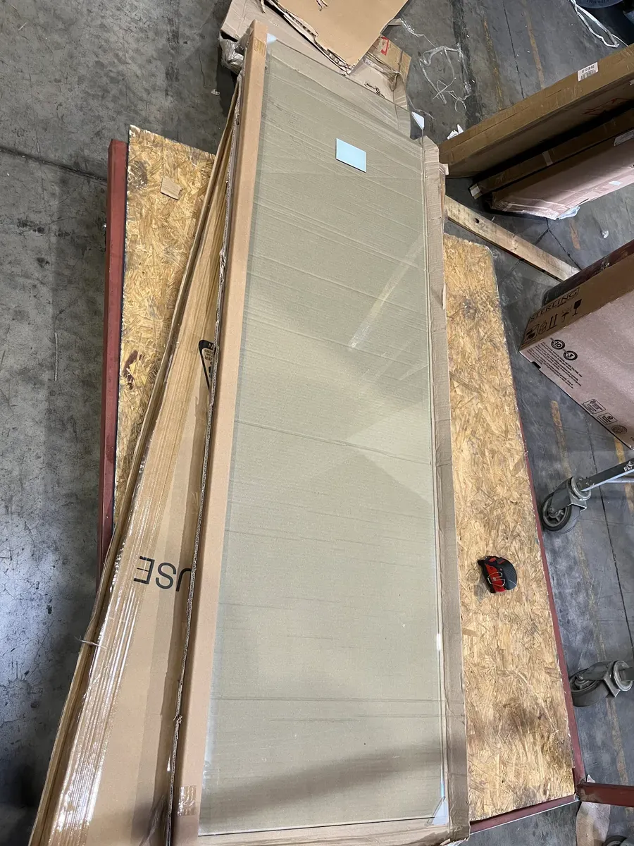 Vela 78”in x22.5”x 3/8”H Frameless Fixed Panel Tub Door in Polished Brass with Clear Glass - image 1