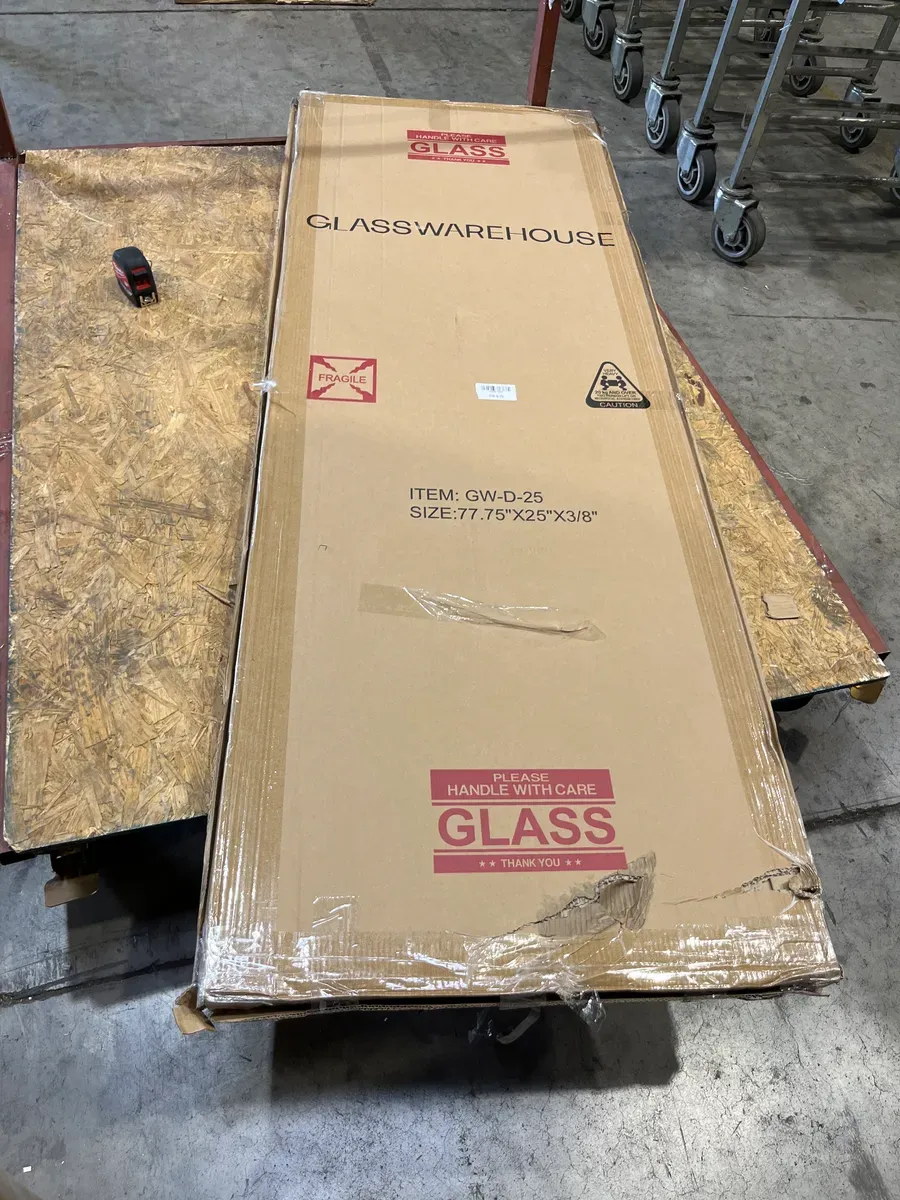 Vela 78”in x22.5”x 3/8”H Frameless Fixed Panel Tub Door in Polished Brass with Clear Glass - image 3