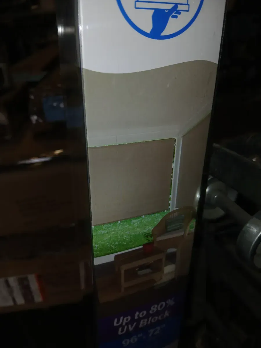 Oatmeal Cordless Light Filtering Fade Resistant Fabric Exterior Roller Shade 96 in. W x 72 in. L - image 5