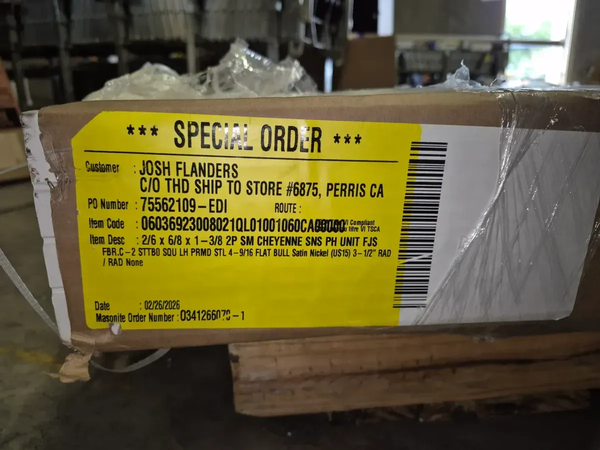 32 in. x 80 in. 2 Panel Left-Handed Unfinished Wood Solid Core Single Prehung Interior Door 4-9/16 in. Flat Jamb - image 3