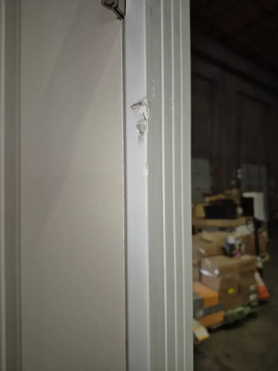 32 in. x 80 in. 2 Panel Left-Handed Unfinished Wood Solid Core Single Prehung Interior Door 4-9/16 in. Flat Jamb - image 5