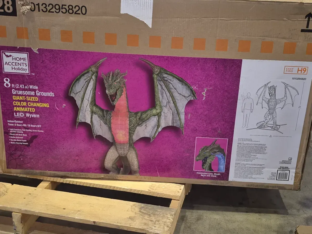 8 ft. Inflatable Twin-Headed Dragon Decoration Halloween Inflatable with Lights - image 2