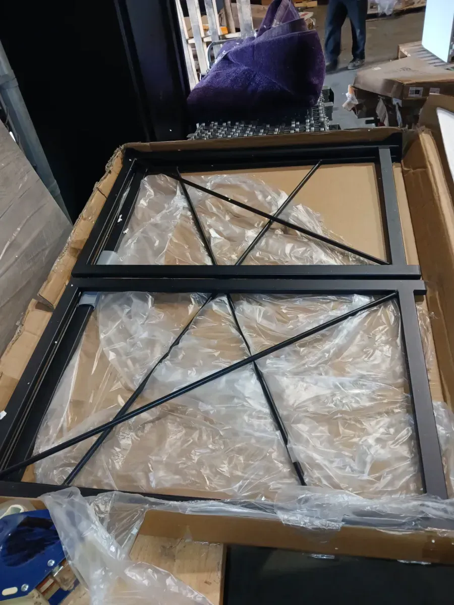 Foldable 39.5 in. Rectangular Sewn Oak Laminate with black Metal Base Writing Desk assembled with no tools - image 3