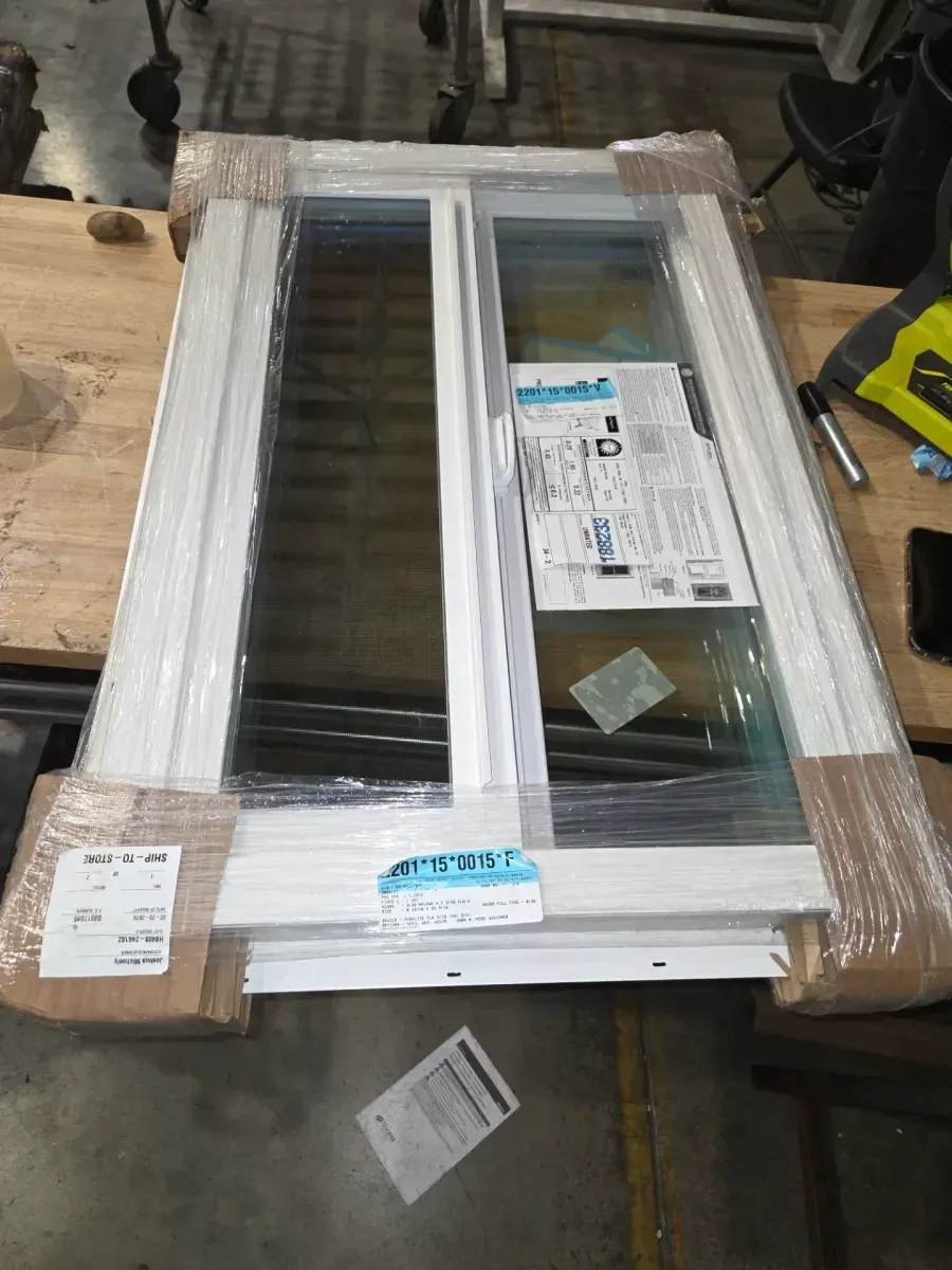 33.5 in. x 21.5 in. Select Series White Vinyl Left-Hand Sliding Window with HPSC Glass, Screen Included - image 1