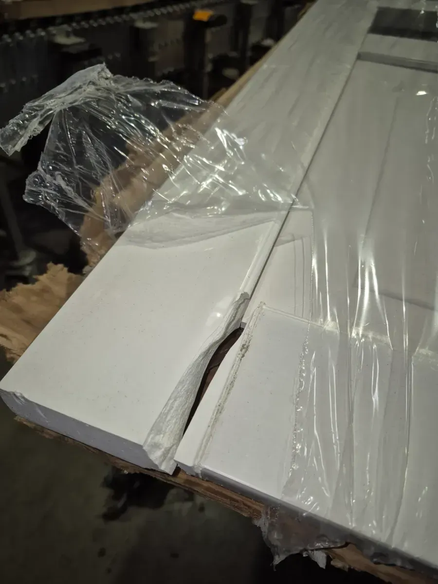 ***broken at the corners***Screen Tight 32 in. x 80 in. Georgian Solid Vinyl White Screen Door  - image 3