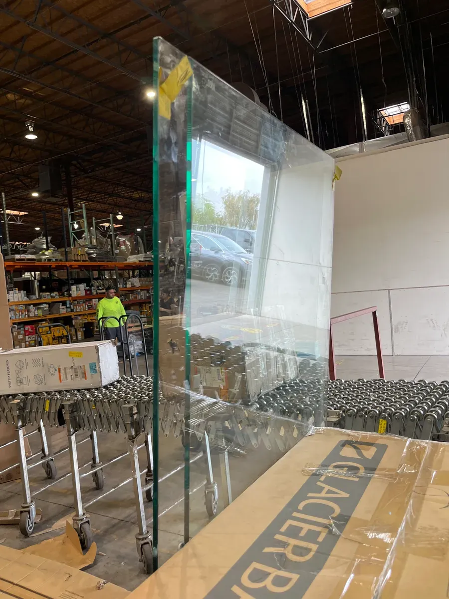 ***Don't have harware*** 30in. W x 74 in. H Frameless Fixed Single Panel Shower Screen Door in Brushed Nickel with 3/8 in. (10mm) Clear Glass - image 3