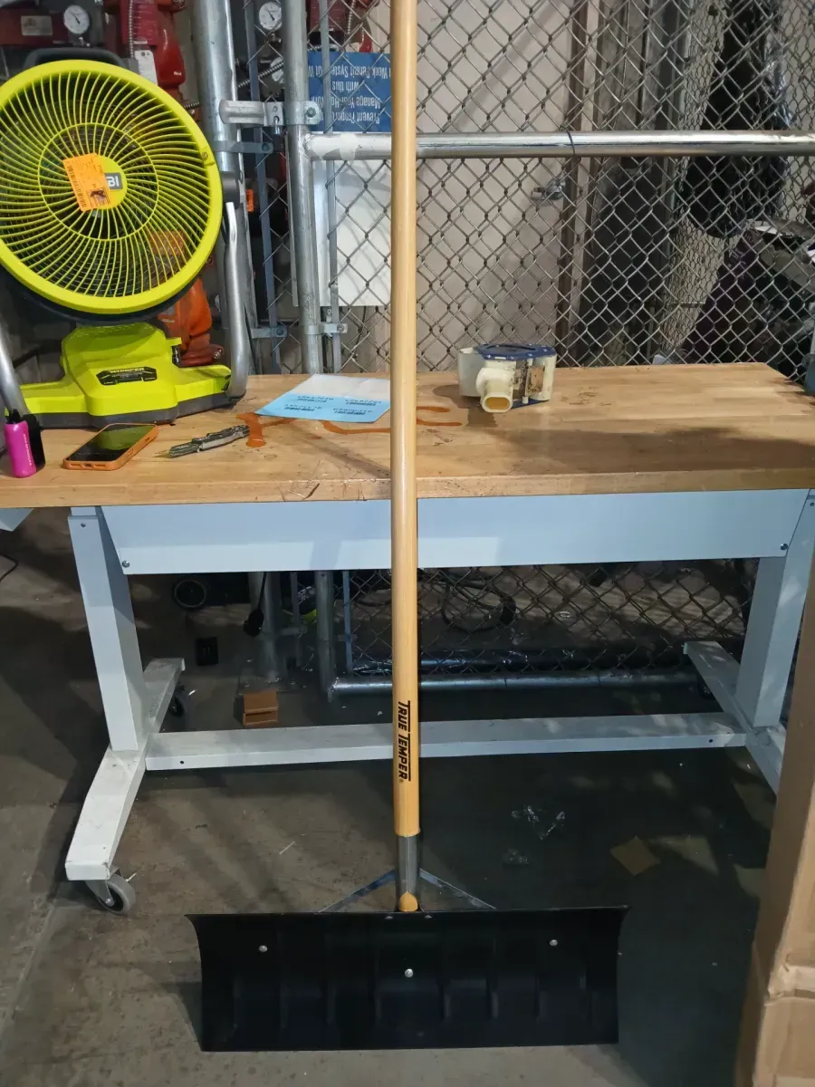 43.63 in. Wood Handle and Steel Blade Combo Snow Shovel and Pusher - image 3