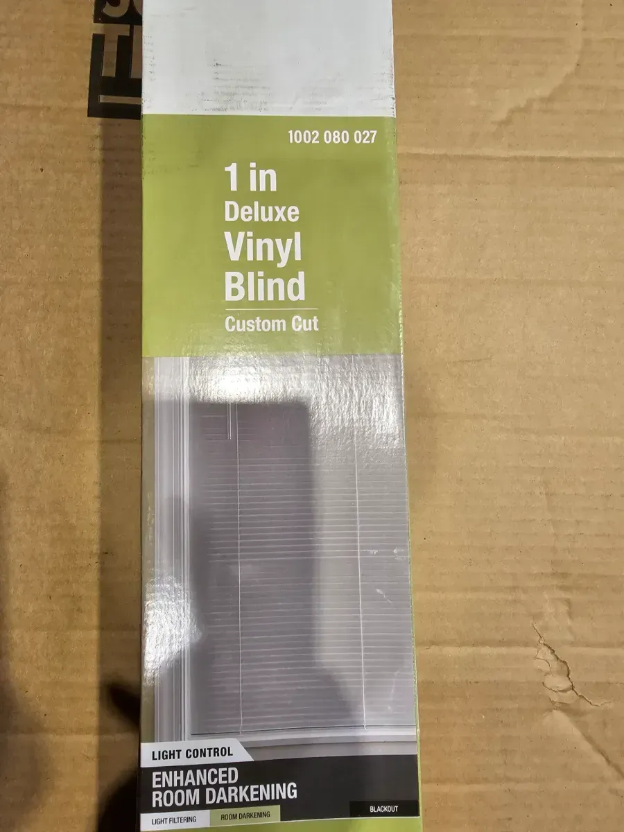 Cut-to-Width White Cordless 1 in. Blackout Vinyl Mini Blind - 72 in. W x 72 in. L - image 4